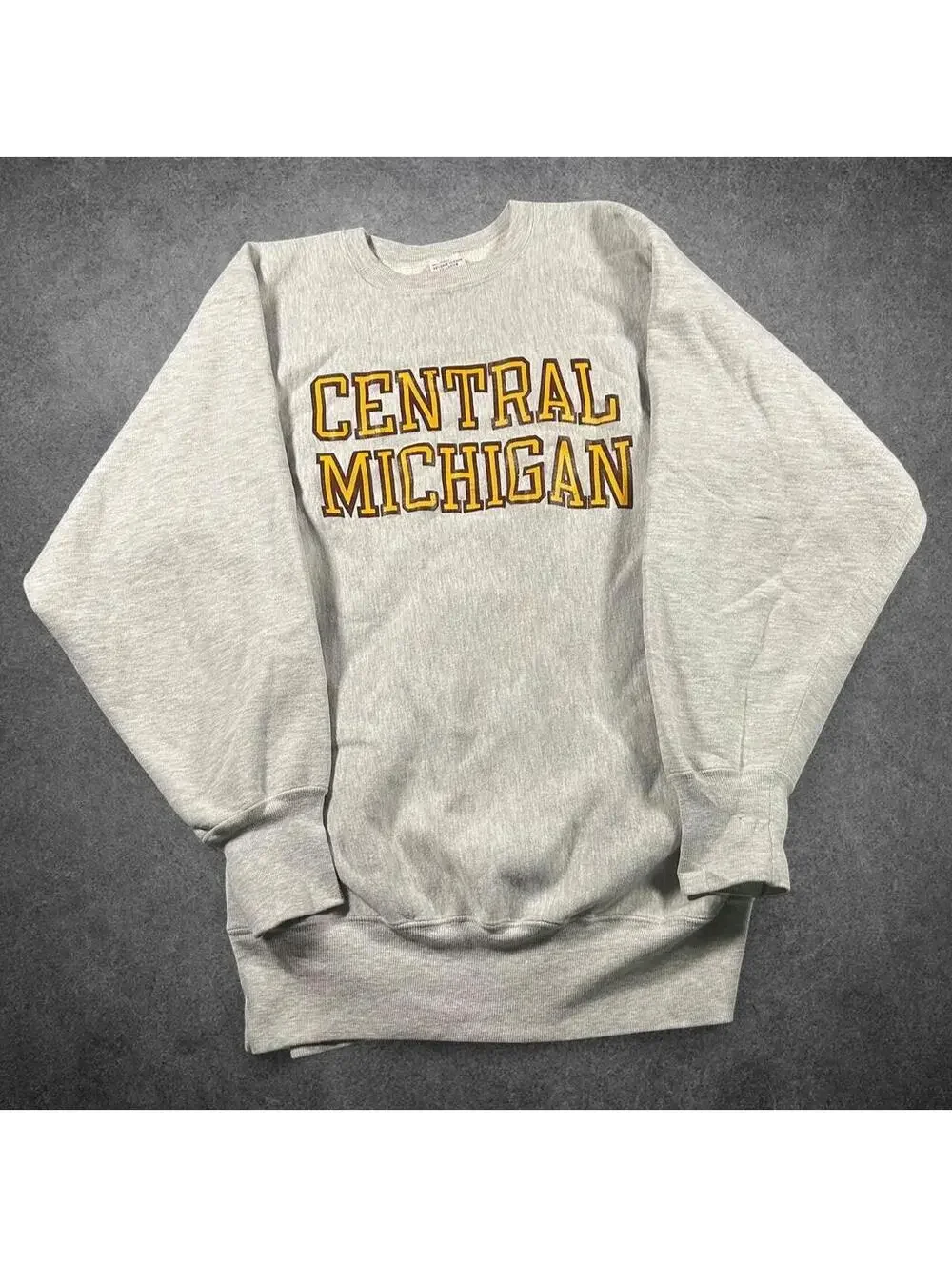 Vintage 90s Central Michigan Champion Reverse Weave Made in USA Sweater - XXL